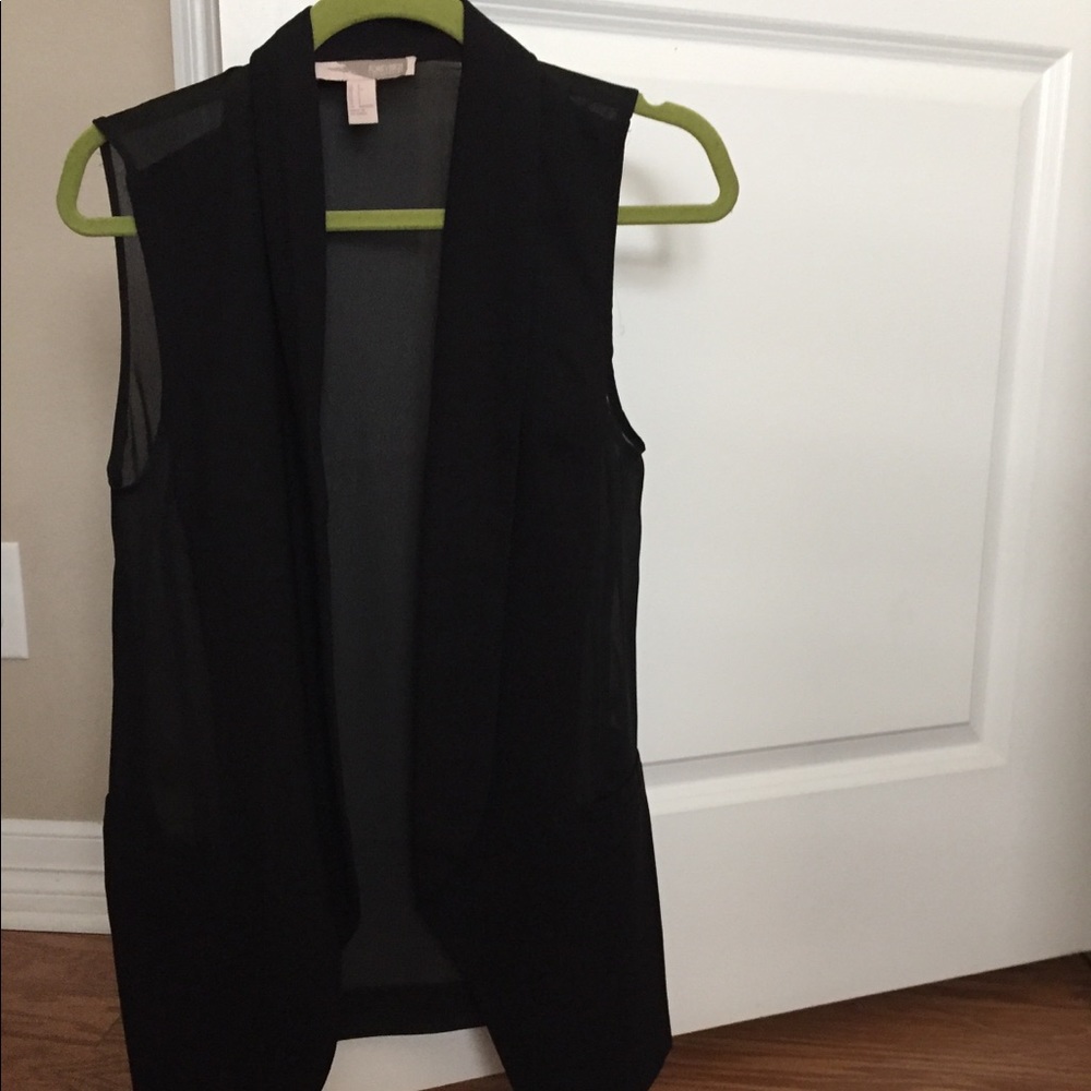 Small Forever 21 sheer back black vest blazer